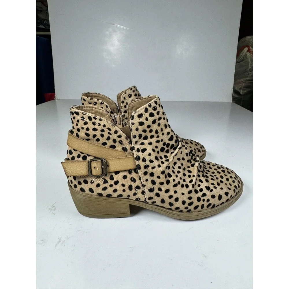 Blowfish Malibu Girls 2 Bootie Sand Pixie‎ Leopard Print Round Toe Ankle Boot